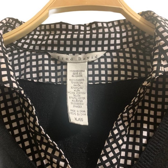 Fred David Layered Look Checkered Pullover Sweater - Picture 2 of 4